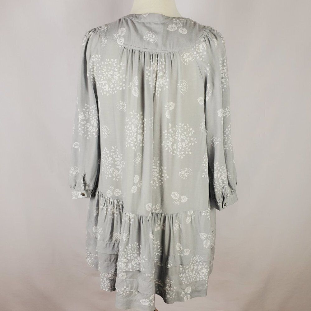 Boho Gray-White Button Down Tunic by Holding Horses For Anthropologie Sz S - Picture 4 of 11